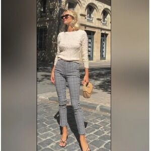 Uniqlo Black & White Gingham High-Rise Leggings